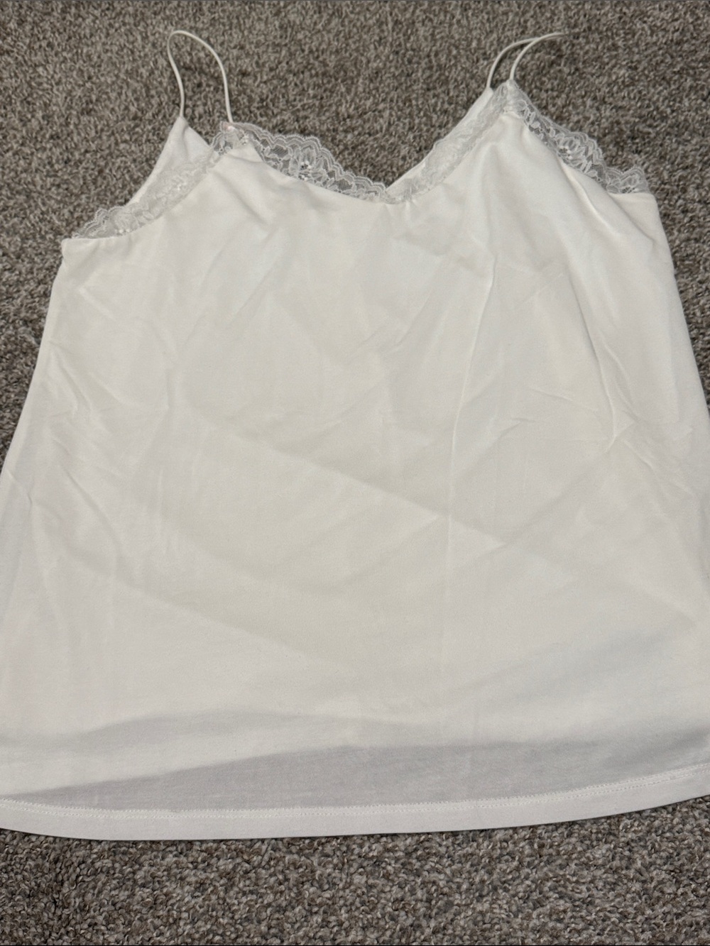 Maurices White Lace-Trim V-Neck Cami